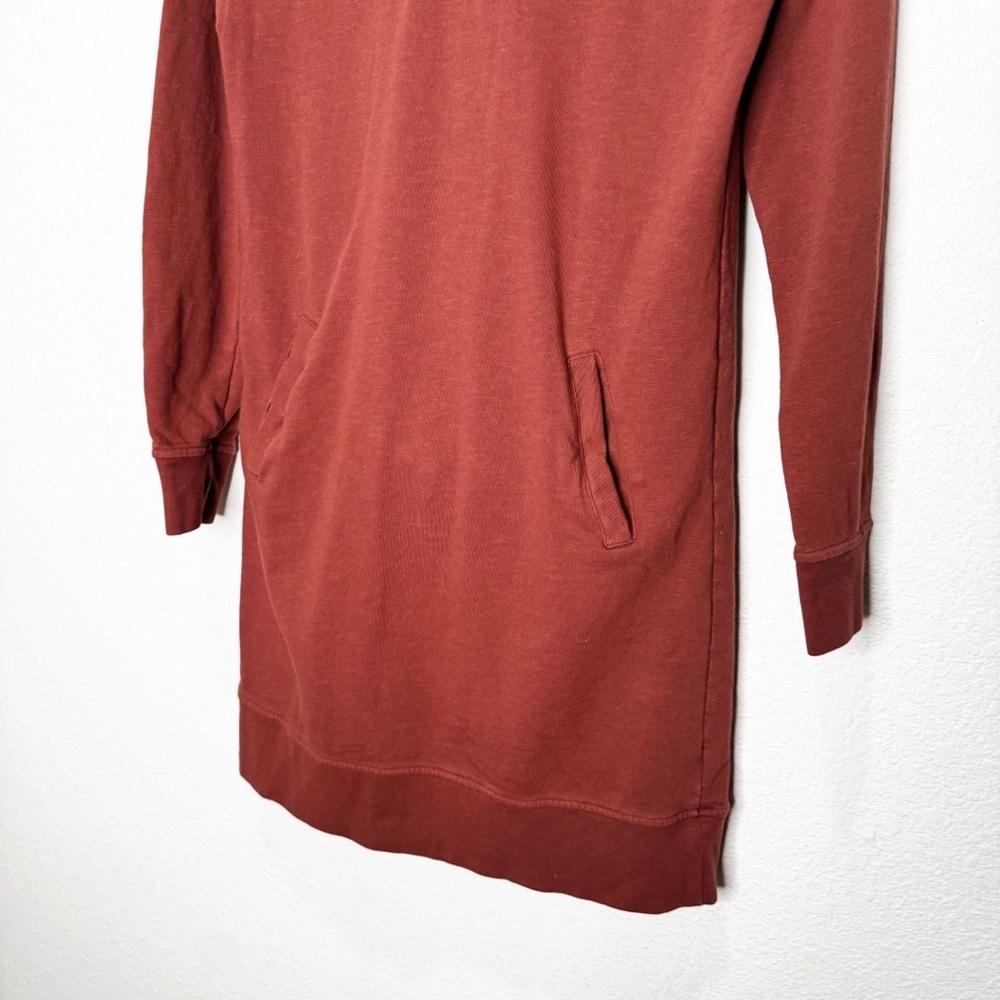 Toad&Co Follow Through Hooded Dress in Rust - Picture 5 of 11